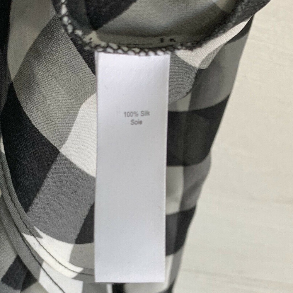 Marisa Webb 100% Silk Black White Gingham Blouse - Picture 4 of 7